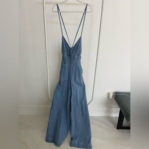 bebe Light Blue Denim Overalls